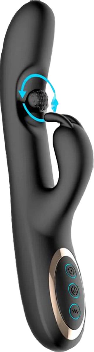 IY - Patty - Rabbit Vibrator met Roterende Bal - Zwart