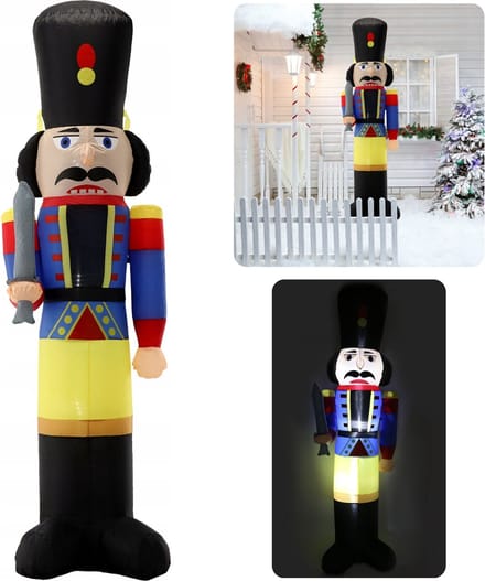 Opblaasbare notenkraker LED, kerstdecoratie 230 cm