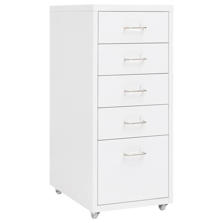 vidaXL - Ladeblok - verrijdbaar - 28x41x69 - cm - metaal - wit