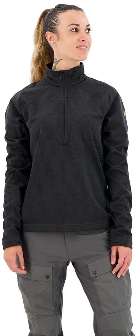 Fjällräven Abisko Lite Fleece Met Halve Rits Zwart S Vrouw