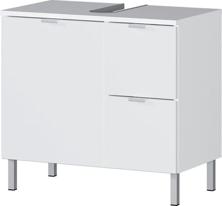 Wastafelkast June Eiken - Wit - MDF - Breedte 60 cm - Hoogte 56 cm - Diepte 34 cm