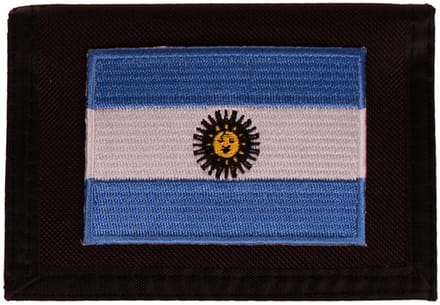 Portemonnee zwart 14x10cm - Vlag Argentinie - 8x6cm