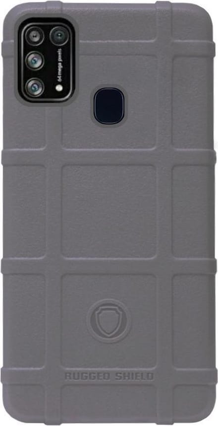 RUGGED SHIELD Rubber Bumper Case Hoesje Geschikt voor Samsung Galaxy M31 - Grijs