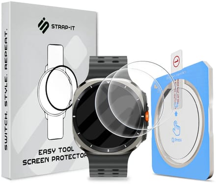 Strap-it 2-pack Screenprotector met One-Click Tool screen protector display bescherming geschikt voor Samsung Galaxy Watch Ultra