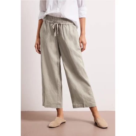 7/8 Wide Legs broek in een Loose Fit van linnen