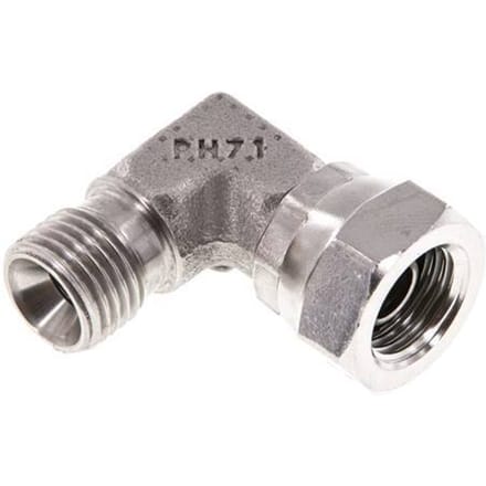 G 1/4'' M/F RVS L-Fitting 90graden 350 Bar - Hydrauliek - FL2E-MF-S-014G-I
