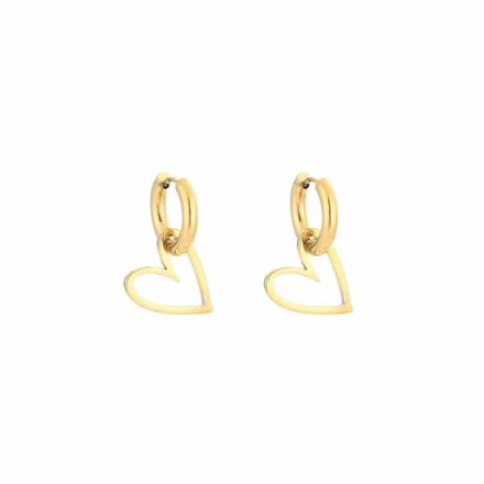 Bijoutheek Oorhangers Open Hart Goud