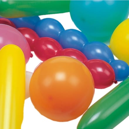 5x 75 Ballonnen assorti kleuren verschillende vormen extra groot