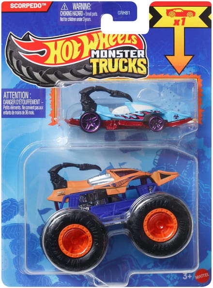 Hot Wheels Monster Trucks Auto - Scorpedo 2-delig inclusief kleine auto
