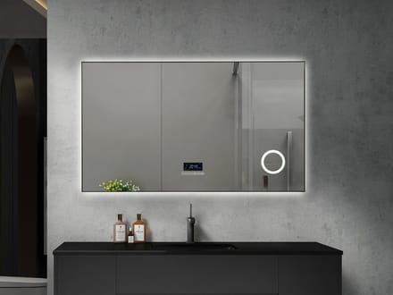 Mawialux LED Badkamerspiegel - Bluetooth - 120x70cm - Mat Zwart - Noël