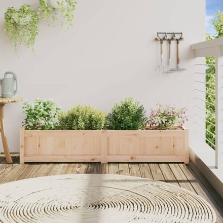 vidaXL - Plantenbak - 150x31x31 - cm - massief - grenenhout
