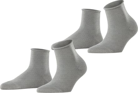 Esprit Basic Pure 2-Pack drukvrije rolrand katoen multipack sokken dames grijs - maat 35-38