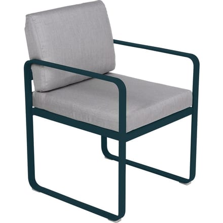 Fermob BELLEVIE fauteuil voor de eethoek - 21 acapulcoblauw - 79 Flanelgrijs