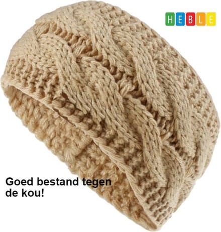 Heble® - Gebreide Oorwarmers voor Dames - Hoofdband - Camel Bruin