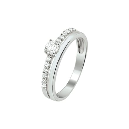 Zilver Gerhodineerde Ring zirkonia 1325195 14.00 mm (44)