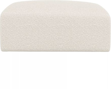 Vente-unique Witte poef van boucléstof POGNI van Maison Céphy