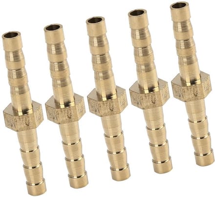 Dailygoods- Slangschroefverbinding Messing - 4 mm - 5 Stuks - Hoge