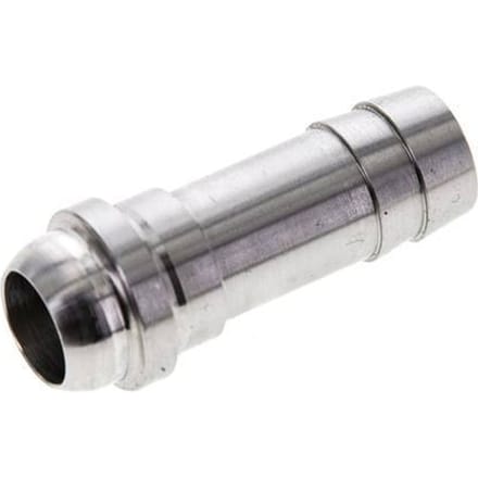 13 mm RVS Slangpilaar zonder Wartelmoer (G1/2'')
