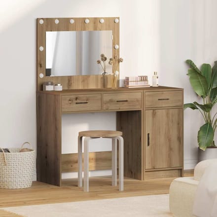 vidaXL - Kaptafel - 2 - st - Bruin - 40 - x - 41 - x - 75 - cm - Bewerkt - hout