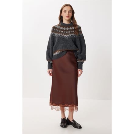 Pully Satin Lange Rok