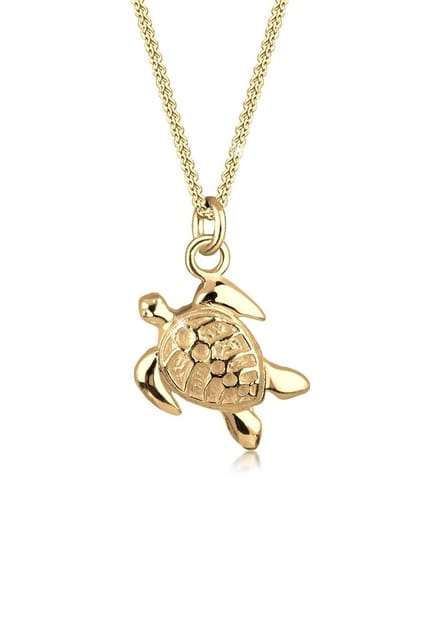 Elli - Halsketting - Dames Pantser Schildpad Hanger Zon in 925 Sterling Zilver - Dames