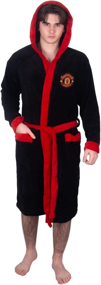 Heren Fleece Ochtendjas met Capuchon en Clublogo