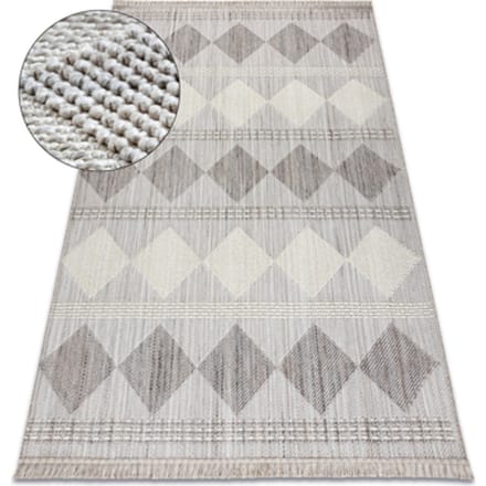Kleden Rugsx Vloerkleed NANO EO61A Diamanten, lus, platgeweven 80x150 cm