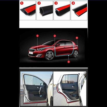 5 Mètres Grand D Petit D Forme Z Type P Bande d'Étanchéité de Porte de Voiture Auto Bandes d'Étanchéité en Caoutchouc Étanche Garniture Anti-Poussière Son noir