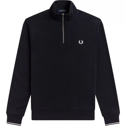 Fred Perry Half Zip Trui Navy Blauw - Maat L - Heren - Schipperstrui