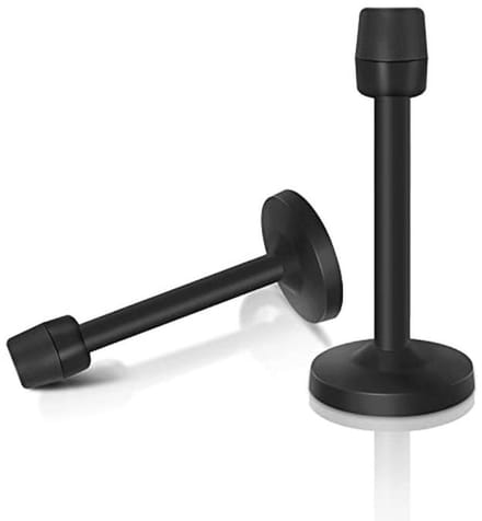 Zwarte Wandgemonteerde Deurstoppers - 6 Inch Roestvrij Stalen Deurhouder en Rubber Bumper - 2 Stuks