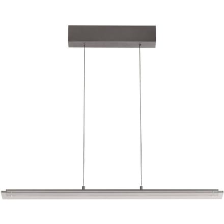 FISCHER & HONSEL LED hanglamp Torvi, zandgrijs/rookgrijs, 88 cm metaal/glas
