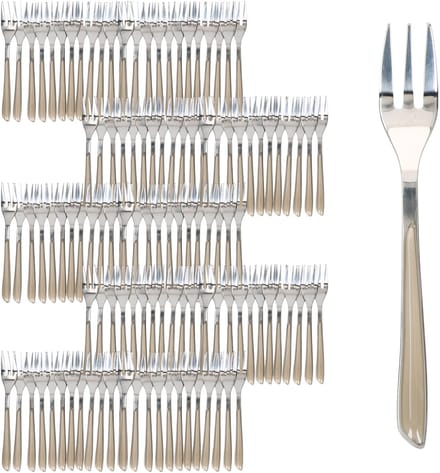Set van 120 BEAUTY taartvorkjes taupe - 805567