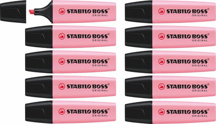 STABILO BOSS ORIGINAL Pastel - Markeerstift - Poeder Roze - Doos 10 stuks