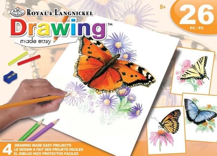 AVS-DME202 Drawing Made Easy Activity Set - 4 Projects BUTTERFLIES BOX