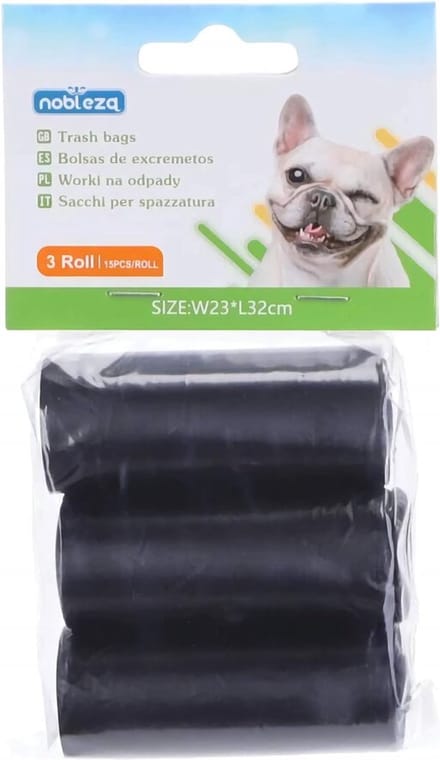 Nobleza Hondenpoepzakjes - zwart - 3 rollen