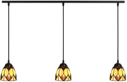3 x Tiffany Parabola Small lampen aan plafondbalk - Art Deco Trade