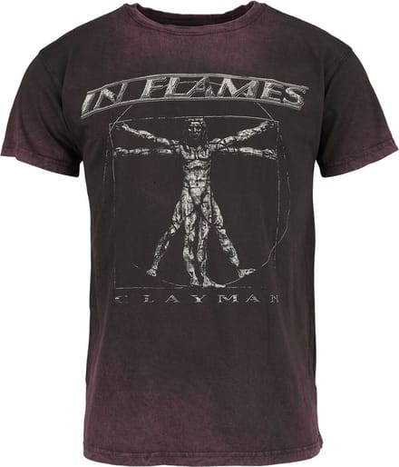 In Flames Clayman Vitruvian Heren T-shirt - donkerrood - 3XL