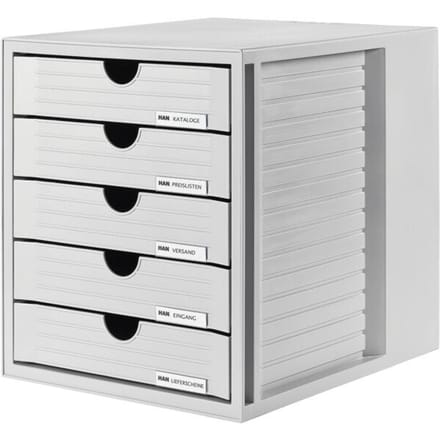 HAN Systembox 1450-11 Ladebox Lichtgrijs DIN A4, DIN C4 Aantal lades: 5