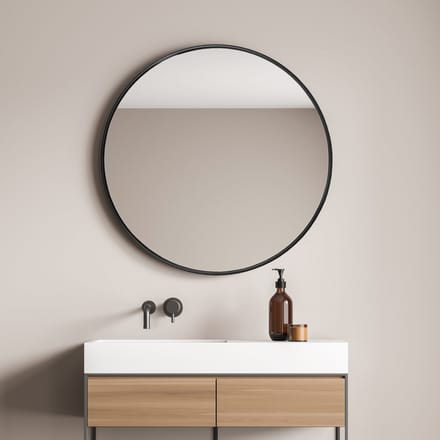 Spiegel Ordona hangend Ø40 cm rond zwart mat
