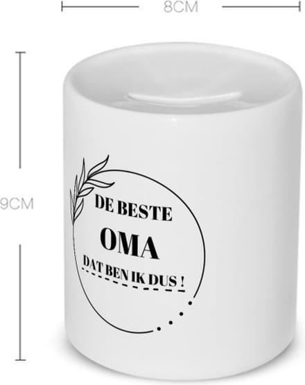 Akyol - de beste oma dat ben ik dus Spaarpot - Oma - de beste oma - verjaardag - cadeau - kado - geschenk - 350 ML inhoud