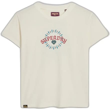 Superdry - Tattoo Rhinestone getailleerd T-shirt - Dames - T-shirts