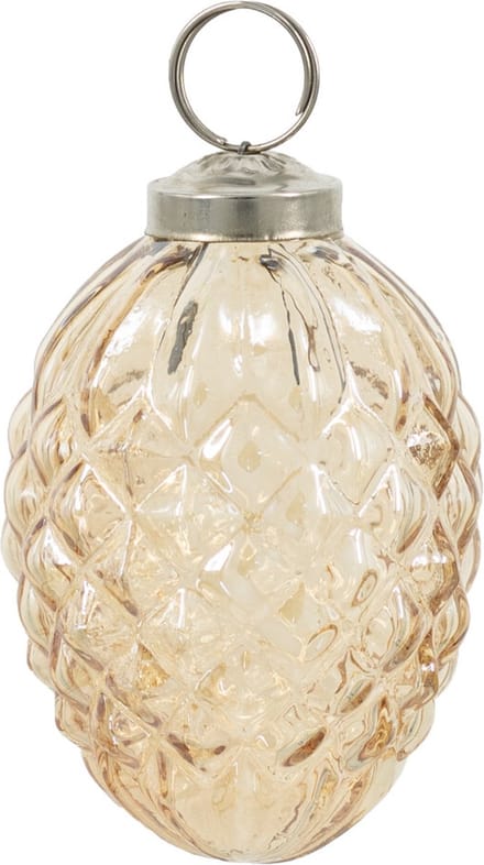 HomeBound by KY | Glazen kerstbal roest/goud | 7x7cm | kerstbal
