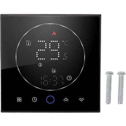 Draadloze Slimme Thermostaat voor Thuis Nauwkeurige Programmeerbare Thermostaat Wandmontage Ketel Thermostaat zwart