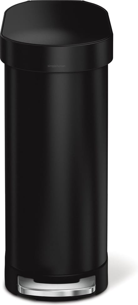 Simplehuman Slimline prullenbak - 45 Liter - Mat Zwart RVS