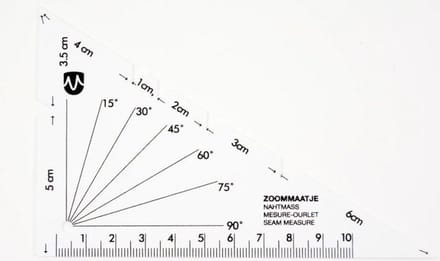 zoommaatje driehoek - wit plastic - zoommaat - fournituren maatje zoomen