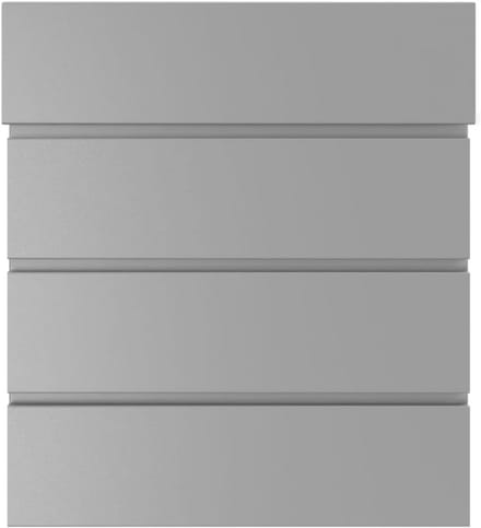 Luxe brievenbus met naam, huisnummer en krantenvak RAL 9007 grijs aluminium