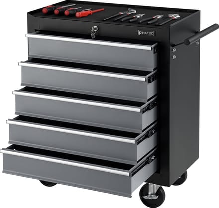 Gereedschapswagen 5 lades 69x33x77,5 cm zwart