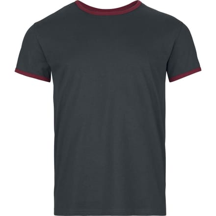R.E.D. Rock-Engineered Design zwart basic T-shirt met rode accenten - Heren - L