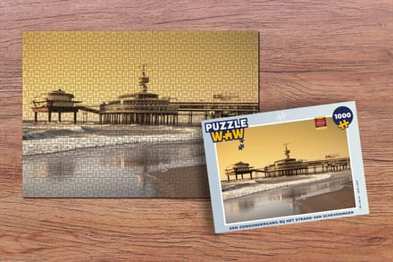 Puzzel Een zonsondergang bij het strand van Scheveningen - Legpuzzel - Puzzel 1000 stukjes volwassenen
