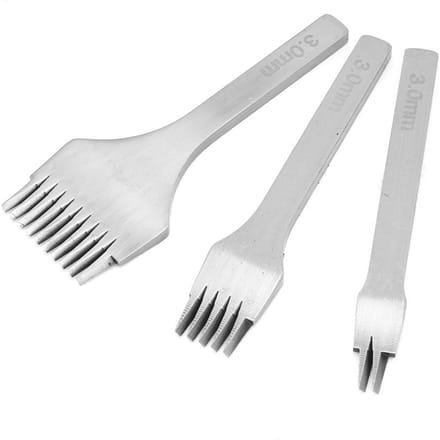 3 stuks Handwerk Leer PrO Steek 2.73.03.383.85mm Leer Beitel Gatpons Gereedschap(3.0mm) white